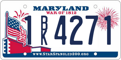 MD license plate 1BK4271