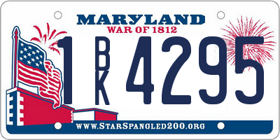 MD license plate 1BK4295