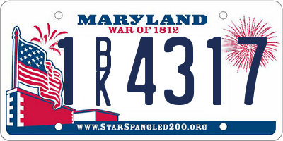 MD license plate 1BK4317