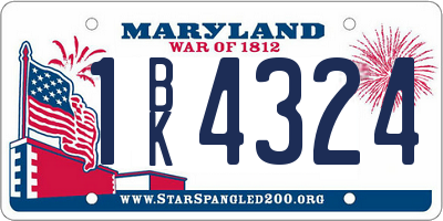 MD license plate 1BK4324