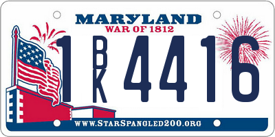 MD license plate 1BK4416