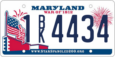 MD license plate 1BK4434