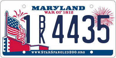 MD license plate 1BK4435