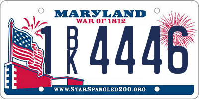 MD license plate 1BK4446