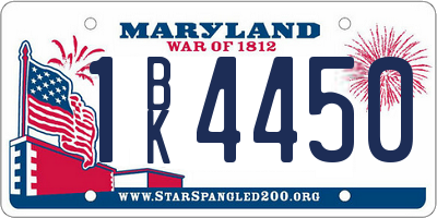 MD license plate 1BK4450