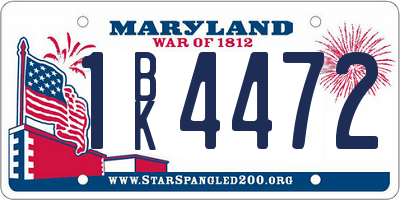 MD license plate 1BK4472
