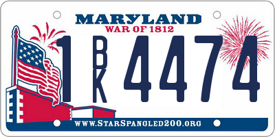 MD license plate 1BK4474