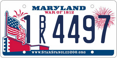 MD license plate 1BK4497