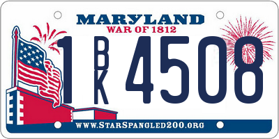 MD license plate 1BK4508