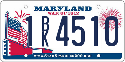 MD license plate 1BK4510