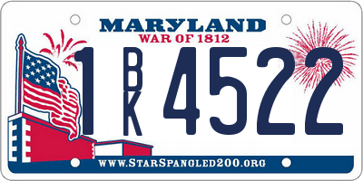 MD license plate 1BK4522