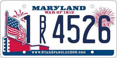MD license plate 1BK4526
