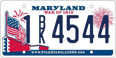 MD license plate 1BK4544