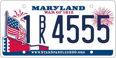 MD license plate 1BK4555