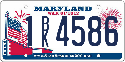 MD license plate 1BK4586