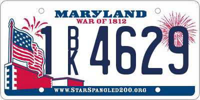 MD license plate 1BK4629