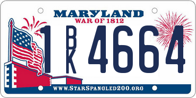 MD license plate 1BK4664
