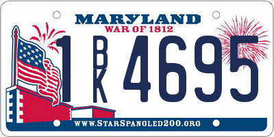 MD license plate 1BK4695