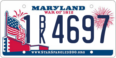 MD license plate 1BK4697