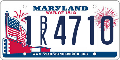 MD license plate 1BK4710