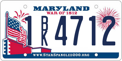 MD license plate 1BK4712