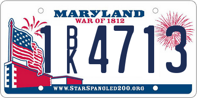 MD license plate 1BK4713