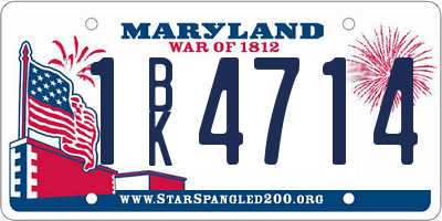 MD license plate 1BK4714