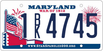 MD license plate 1BK4745