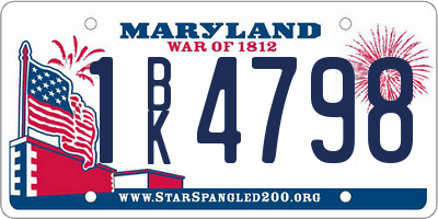 MD license plate 1BK4798