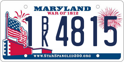 MD license plate 1BK4815