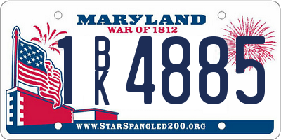 MD license plate 1BK4885