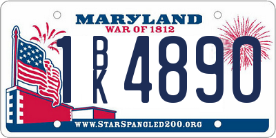 MD license plate 1BK4890
