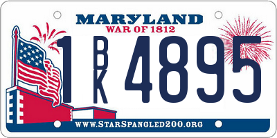 MD license plate 1BK4895