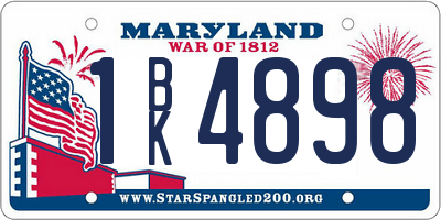MD license plate 1BK4898
