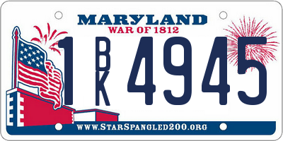 MD license plate 1BK4945