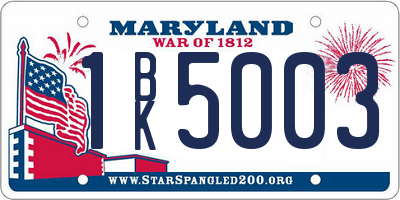 MD license plate 1BK5003