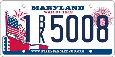 MD license plate 1BK5008