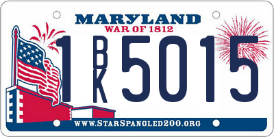 MD license plate 1BK5015