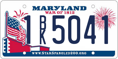 MD license plate 1BK5041