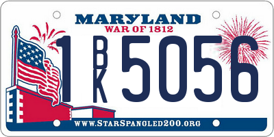 MD license plate 1BK5056