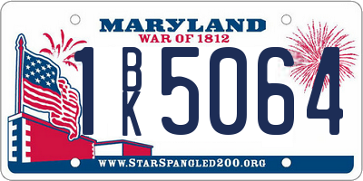 MD license plate 1BK5064