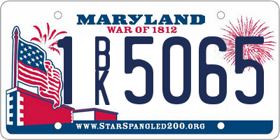 MD license plate 1BK5065