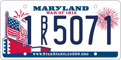 MD license plate 1BK5071