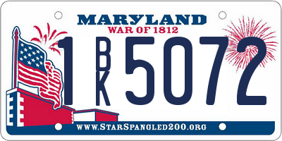 MD license plate 1BK5072