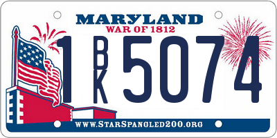 MD license plate 1BK5074