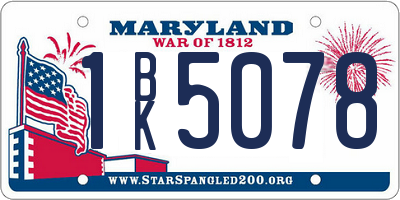 MD license plate 1BK5078
