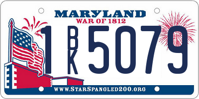 MD license plate 1BK5079