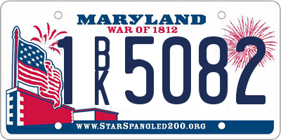 MD license plate 1BK5082