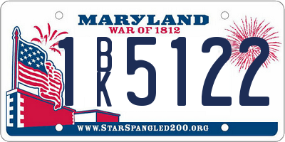 MD license plate 1BK5122