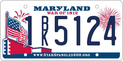 MD license plate 1BK5124